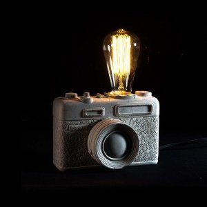Donkey Porzellan-Lampe, Zement-Kamera mit Textilkabel, 10XD, 330104