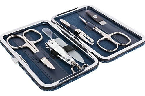 DREI SCHWERTER Solingen Germany Nagelpflegeset "Genova" 6 teilig Maniküre Pediküre Reise Etui Set 