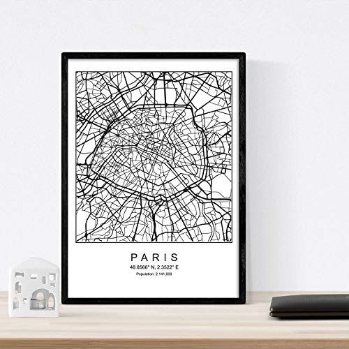 Druck Stadtplan Paris