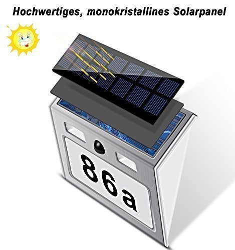ECHTPower Solar beleuchtete Hausnummer