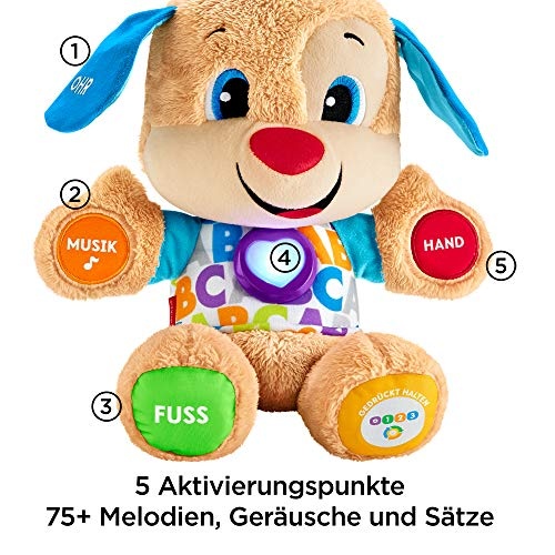 Fisher-Price Lernspaß Hündchen Baby Spielzeug und Plüschtier