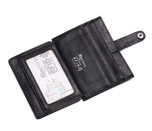 flintronic Ausweis- und Kreditkartenetui Leder, Kreditkartenetui mit RFID Blocker, Visitenkartenetui
