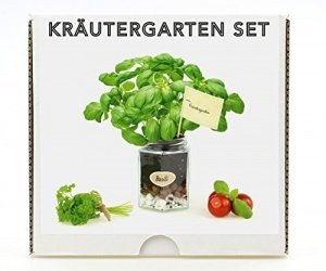 Geschenkbox Set Kräutergarten - Mit 3 schönen Gläsern und 3 verschiedene Kräutersamen zum Zücht