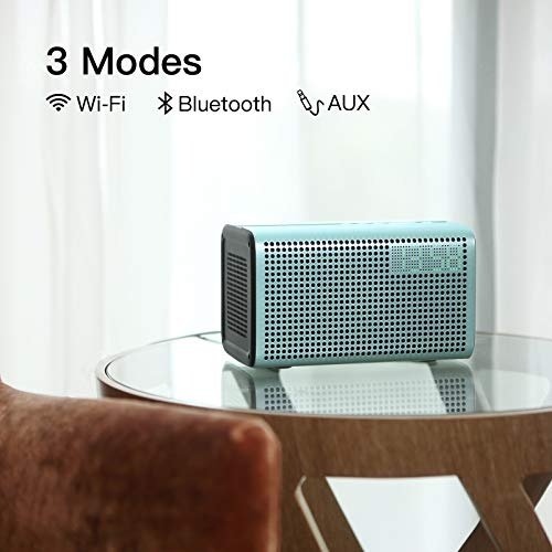 GGMM E3 Multiroom Lautsprecher Wi-Fi/Bluetooth, Airplay 20W Stereo Sound, LED Uhr/Wecker