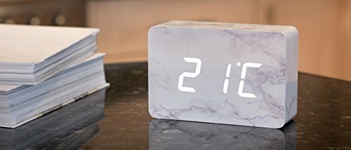 Gingko Brick Click Clock Marble Wecker Stein