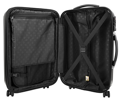 HAUPTSTADTKOFFER Handgepäck Laptopfach Hartschalen Trolley Roll-Reisekoffer 4 Doppel-Rollen, Laptop