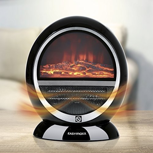 Heizstrahler Kamin-Optik | elektrischer Kamin | Ofen | 1500W | schwarz | echte Flammen-Optik