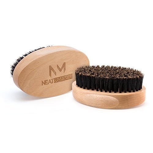 Hochwertiges Bartpflege Set | Bartbürste mit 100% Wildschweinborsten & Bartkamm aus Holz für Vollb