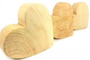 Holz Herz aus Pappel Massivholz XL - 20x20x7 cm - Tischdeko, Valentinstag, Hochzeitstag, Muttertag, 
