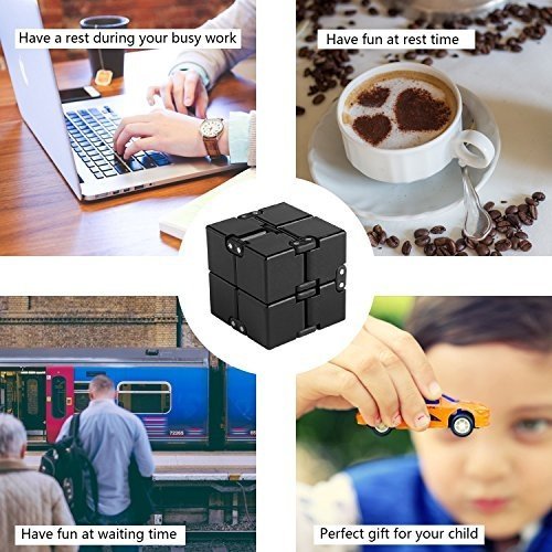 Infinity Cube Schwarz, Unendlicher Würfel Spielzeug, Magic Unendlicher Flip Würfel Dekompression S