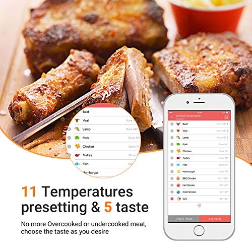 Inkbird IBT-4XS Bluetooth Grillthermometer mit dem 1000mAh Li-Batterie