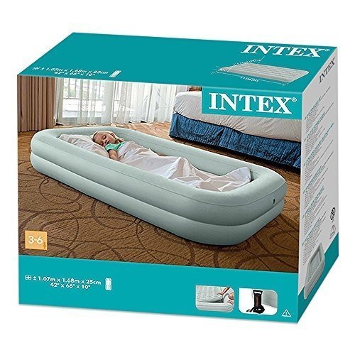 Intex 12-66810NP Kidz Travel Bed Set, phthalates-free mit Handpumpe, 107 x 168 x 25 cm (Mint Grün)