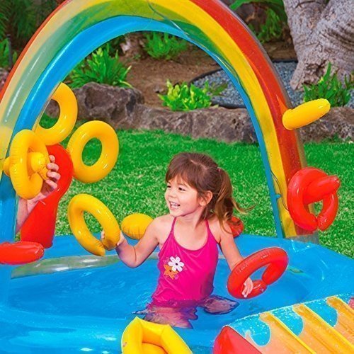 Intex Aufblasbares Wasserspielcenter Rainbow Ring, 117 x 76 x 53 Zoll