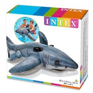Intex Reittier Great White Shark Ride-On, Grau, 173 x 107 cm