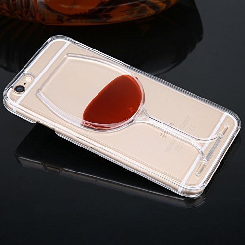 iPhone 6S Schutzhülle, lovebay 3D Kristall Liquid rot Wein Glas Case Cover für iPhone 6S 11,9 cm