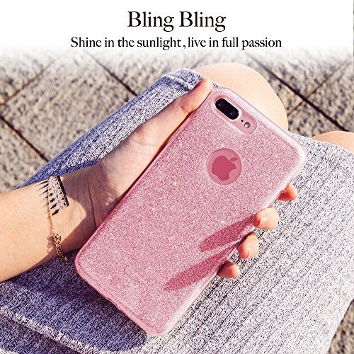 iPhone 7 Plus Schutzhülle, ESR Bling Glitzer Sparkle Drei Layer stoßfest Soft TPU äußere + Hard