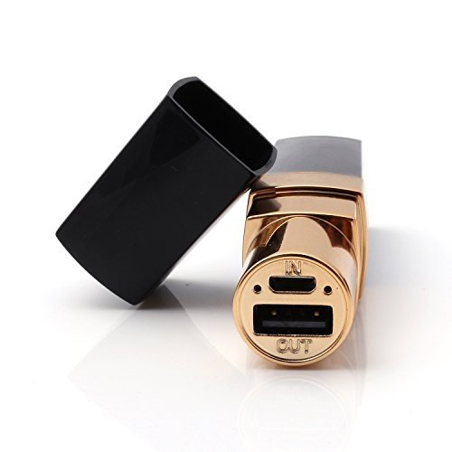 iprotect Lipstick Power Bank 4000mAh Externes Ladegerät in schwarz gold für Smartphones und andere