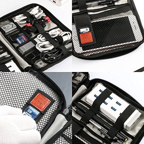 Jamber universal travel kabel organizer tasche elektronik zubehör organisator mit 5 x kabelbinder,G