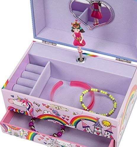 JewelKeeper Prinzessin Musikschmuckbox mit ausziehbarer Schublade