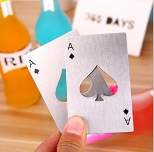 Jolly Edelstahl Kreditkarte Größe Casino Poker Flaschenöffner für Portemonnaie, 3er Pack, 5er Pa