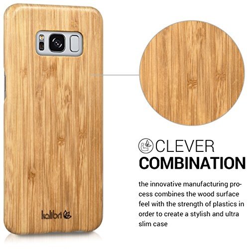 kalibri Holz Case Hülle für Samsung Galaxy S8 - Handy Cover Schutzhülle aus Echt-Holz und Kunstst