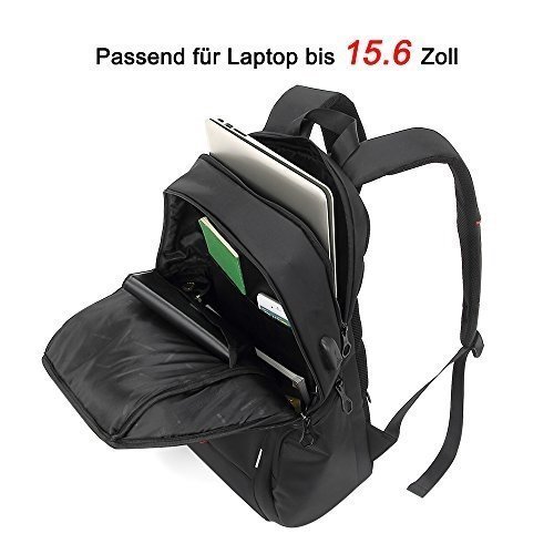 KINGSLONG Business Laptop-Rucksack Herren 15,6 Zoll mit USB-Ladenanschluss wasserdicht Anti-Diebstah