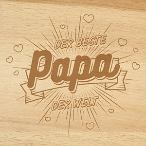 KIXY Frühstücksbrettchen - Der beste Papa der Welt - Geschenk mit Gravur