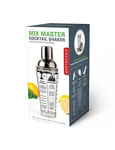 Kikkerland BA22 Cocktail Shaker Mix Master 16 Oz