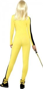 Kill Bill Kostüm gelb mit Overall u. Schwert, Small