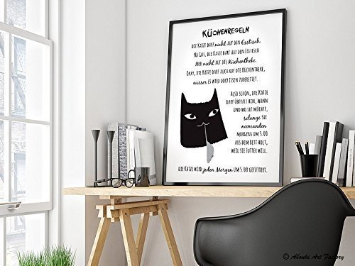 Kunstdruck "Katzen-Küchenregeln"