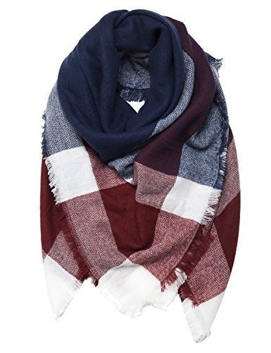 Lantch Damen Schal Kariert übergroßer Quadratisch Deckenschal Herbstschal Winterschal Karo Tartan 