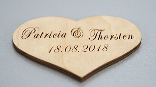 Laserano Hochzeit Gästebuch Alternative Hufeisen Holz – Personalisierbar - Wunschgravur