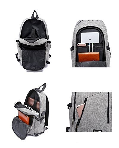 Lmeison Laptop-Rucksack mit USB-Ladeanschluss und Anti-Diebstahl Lock,12-16 Zoll Laptoptasche,Wasser