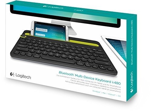 Logitech K480 kabellose Bluetooth-Tastatur für Computer, Tablet und Smartphone (QWERTZ) schwarz