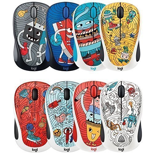 Logitech M238 Doodle Collection Kabellose Maus (mit 15 hochwertigen Aufklebern, 12 Monaten Batteriel