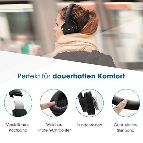 Mpow H6 Bluetooth Kopfhörer mit Aktive-Rauschunterdrückung, Hi-Fi Kopfhörer mit Wireless Over-Ear