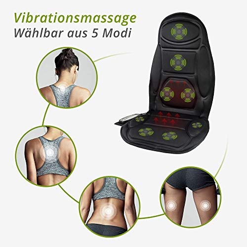 MYNT Auto Massageauflage mit Wärmefunktion, Sitzheizung mit Vibrationsmassage