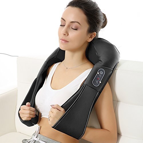 Naipo Schulter Massagegerät Elektrisch für Nacken Rücken Shiatsu Nackenmassagegerät mit Wärmefu