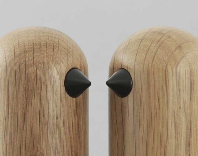 Normann Copenhagen Dekovogel Little Bird - Eichenholz Ø 3,8 cm Oak Höhe 7 cm