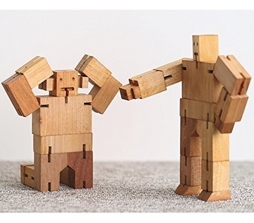 OFT Cube Robot Jungen Mädchen Holz Zauberwürfel Spielzeugroboter (holz)