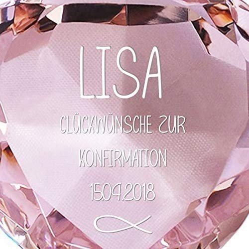 Personalisierbarer Glasdiamant zur Konfirmation