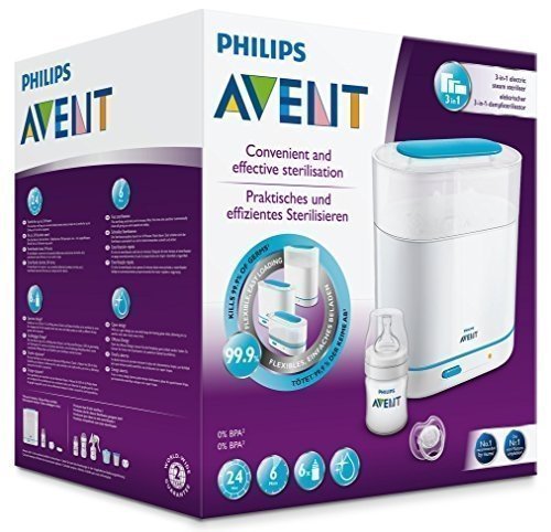 Philips Avent SCF285/02 Elektrischer 3-in-1 Dampfsterilisator