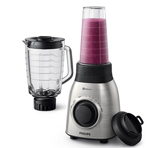 Philips HR3556/00 Standmixer (900 Watt, ProBlend 6 Technologie, 2 Liter Glasbehälter, Spülmaschine