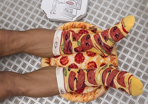 Pizza Socks Box 4 Paar Mix Italienische Hawaii Pepperoni Pizza