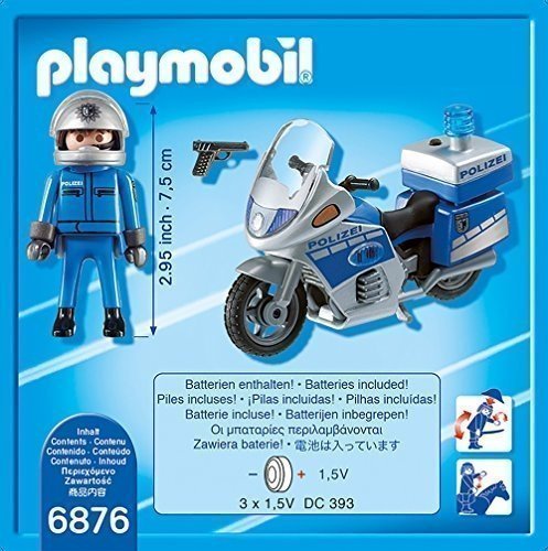 PLAYMOBIL Motorradstreife mit LED-Blinklicht