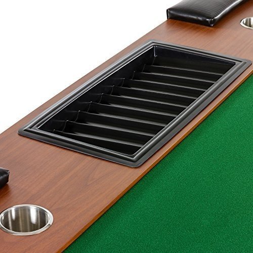 Pokertisch ROYAL FLUSH, 213 x 106 x75 cm, FARBWAHL, Gewicht 58kg, 9 Getränkehalter, gepolsterte Arm