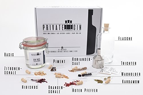 Private-Gin - Gin selbermachen - Gin Baukasten - All inclusive Set - Geschenk für Männer - Gewürz