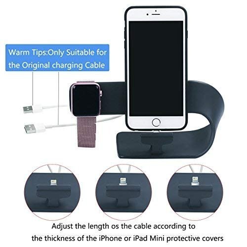 PUGO TOP Apple Watch Stand, Ladestander,iWatch Stand,Apple Watch,iPhone,iPad Dock Station(Schwarz)