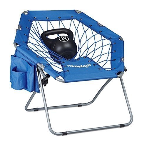 Relaxdays Bungee Stuhl WEBSTER, elastisch, Faltbar, bis 100 kg, Seitentasche, Outdoor Gartenstuhl, K