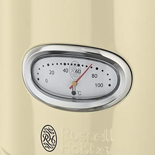 Russell Hobbs 21672-70 Wasserkocher Retro Vintage Cream, 2400 Watt, 1.7l, Retro Wassertemperaturanze